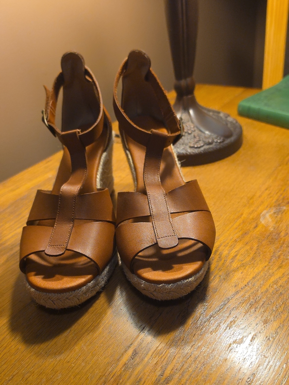 Paseart Suede Leather Esparille Wedge Shoes Made In Spain Size 40  (7.5 uS)